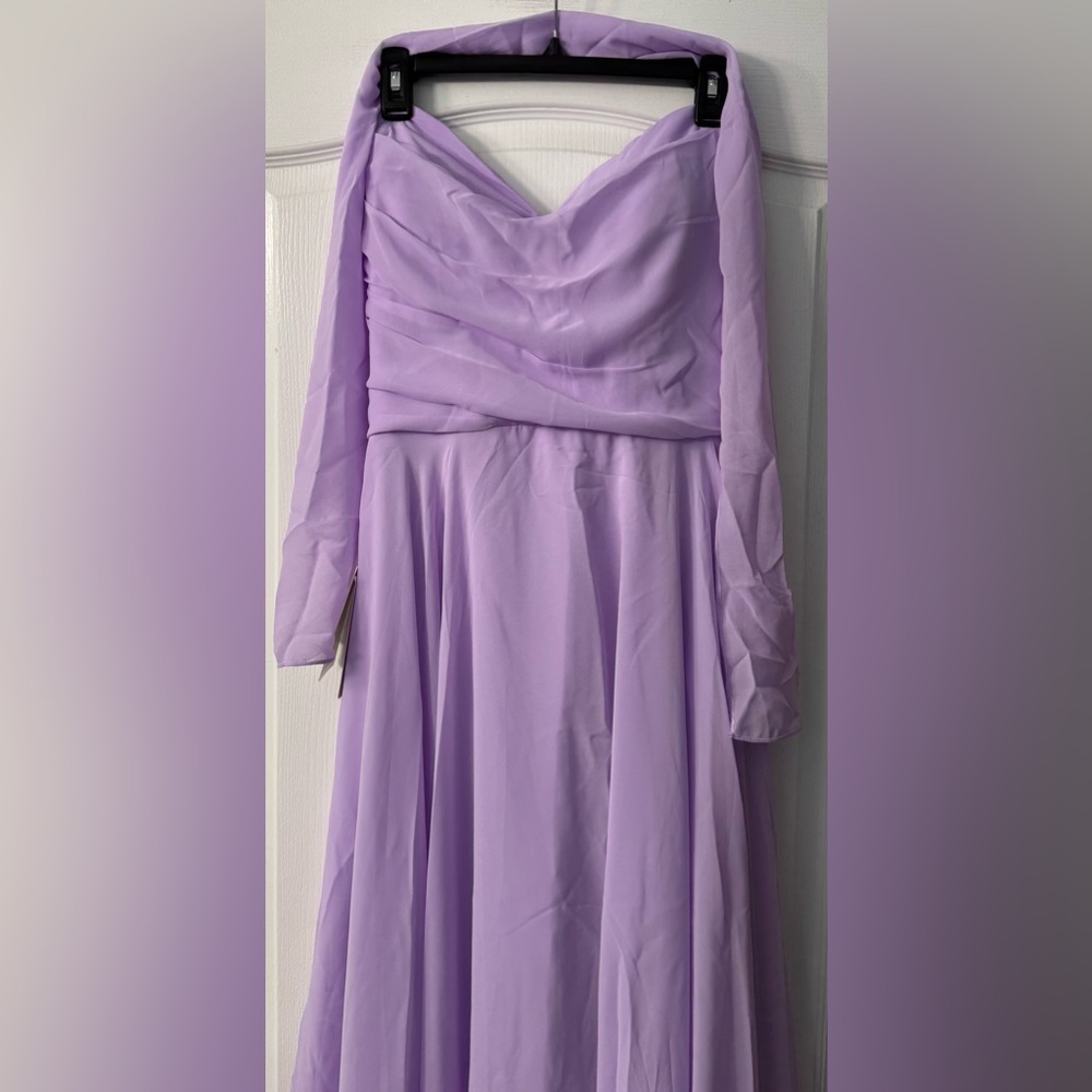 A Line Strapless Chiffon Evening Sweetheart Formal Long Elegant Gown - Picture 8 of 13